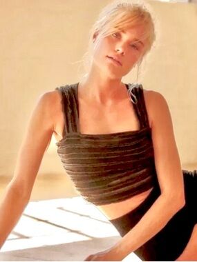 FP Movement by Free People Black Ribbed Crop Tank